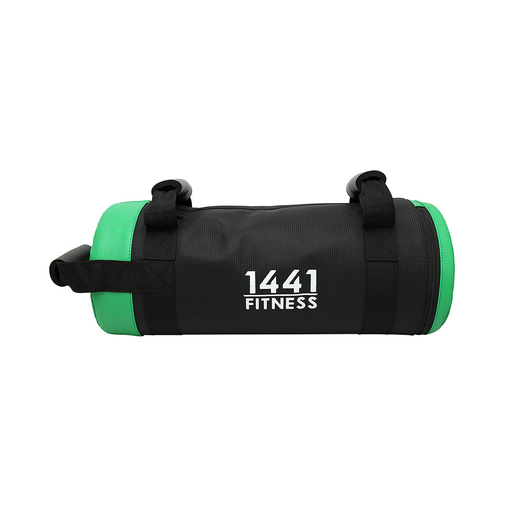 black and green fitness bag